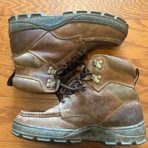 Covington Mansfield Mens 7.5 D Brown Leather Moc Toe Work Hiking Boots 37200